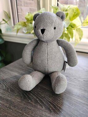 Universal Knitwears Knitted Gray Bear 14" Plush